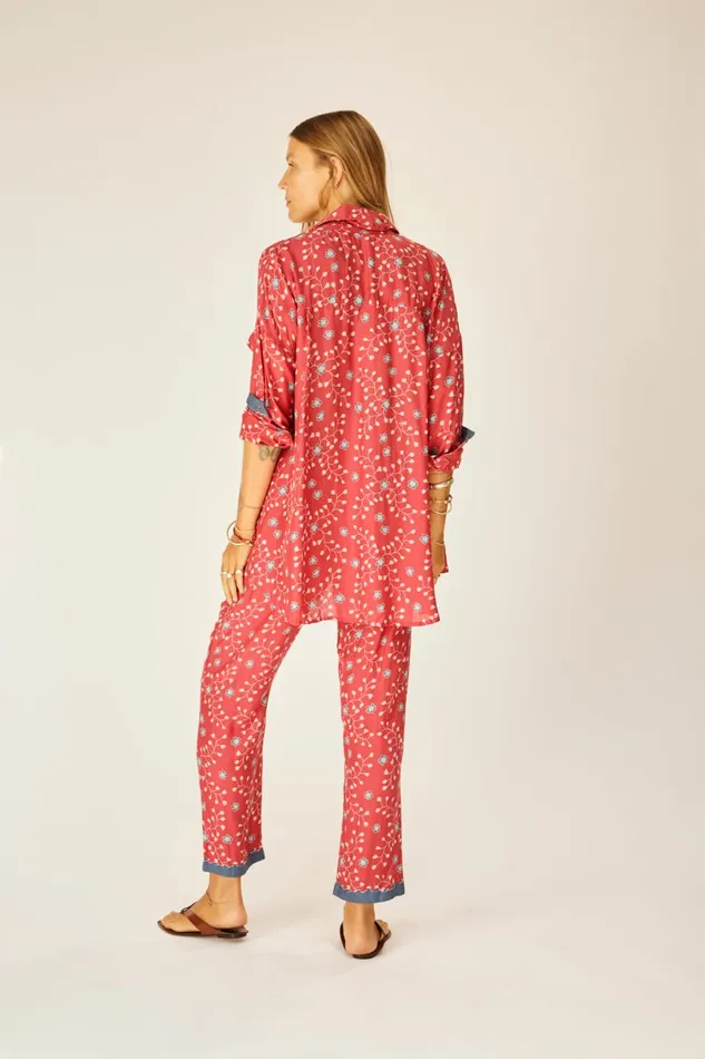 Women Natalie Martin Tops Jennifer Shirt Pinwheel Barn Red