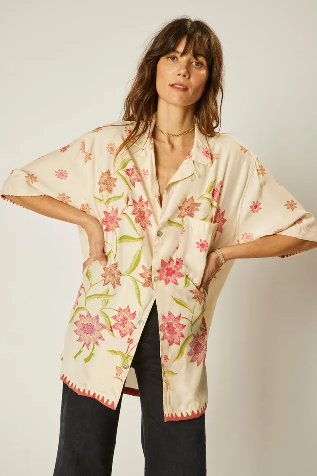 Women Natalie Martin Tops Kevin Shirt Unisex Starflower Cream