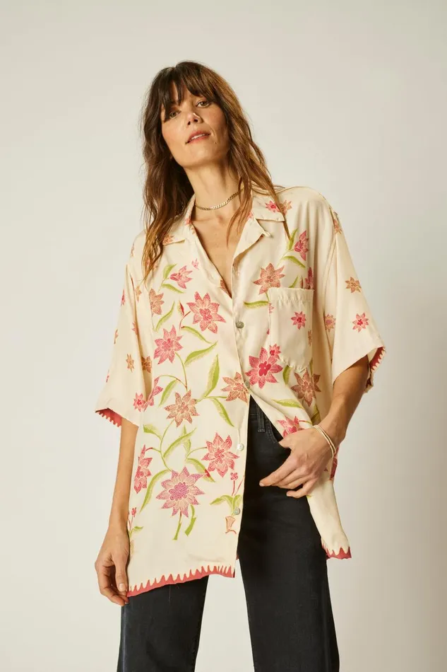 Women Natalie Martin Tops Kevin Shirt Unisex Starflower Cream