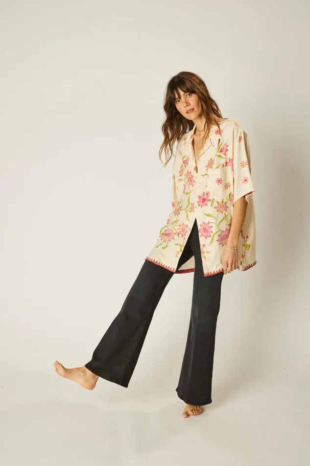 Women Natalie Martin Tops Kevin Shirt Unisex Starflower Cream
