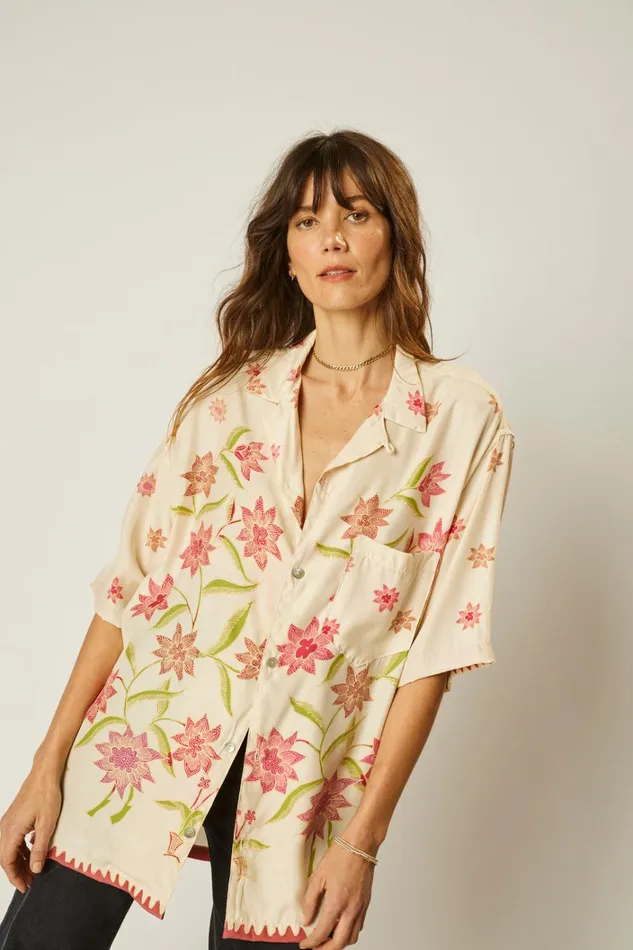 Women Natalie Martin Tops Kevin Shirt Unisex Starflower Cream