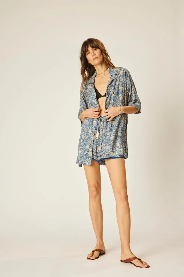 Women Natalie Martin Tops Kevin Shirt Unisex Water Lily Blue