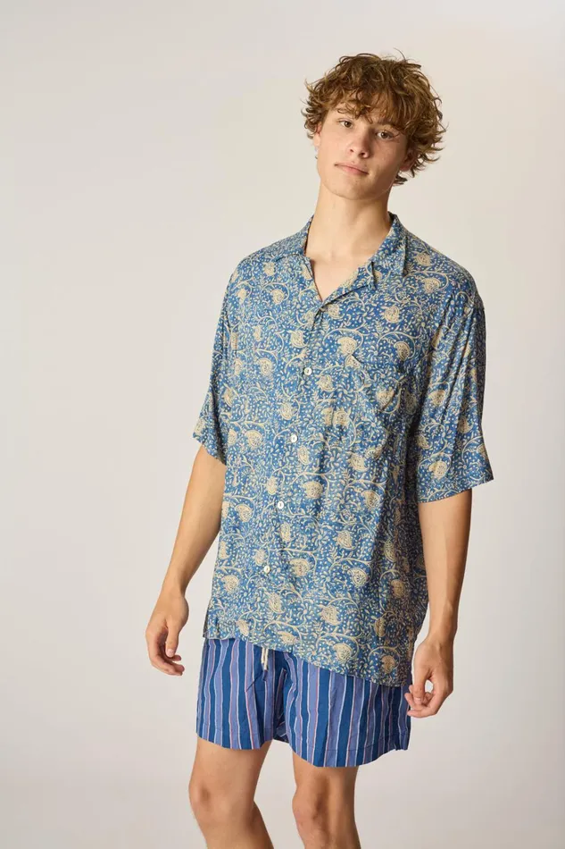 Women Natalie Martin Tops Kevin Shirt Unisex Water Lily Blue