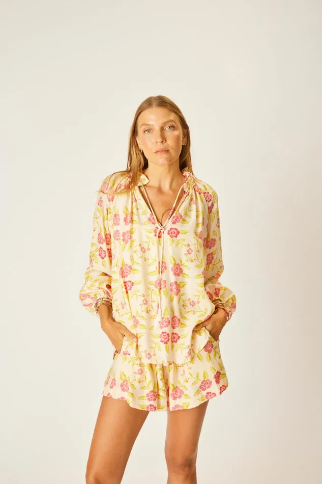 Women Natalie Martin Tops Penny Blouse Prairie Dusty Crimson