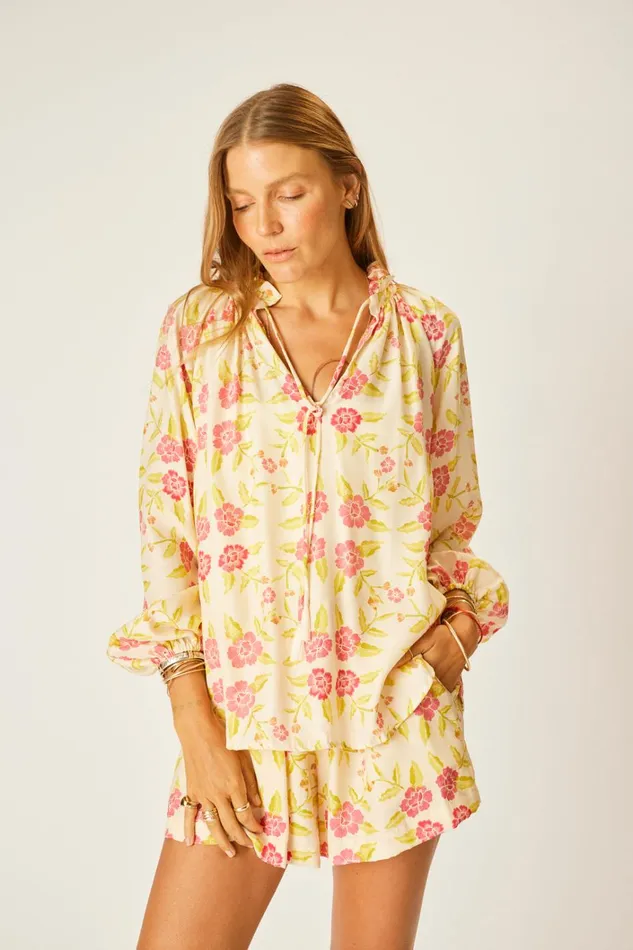 Women Natalie Martin Tops Penny Blouse Prairie Dusty Crimson