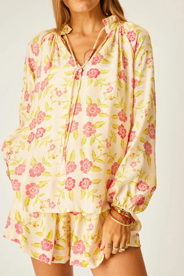 Women Natalie Martin Tops Penny Blouse Prairie Dusty Crimson