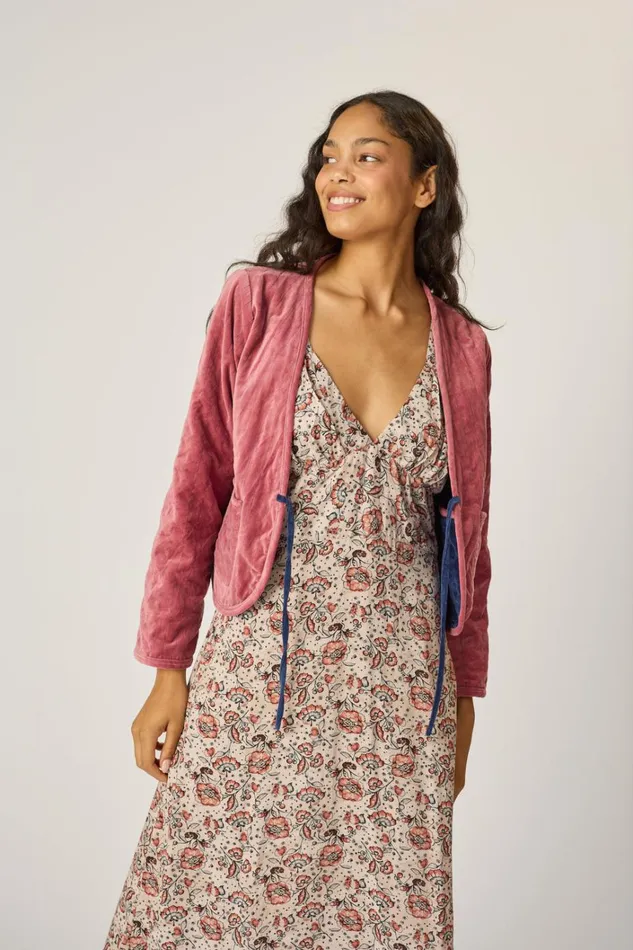 Women Natalie Martin Tops Saskia Jacket Cotton Velvet Blush