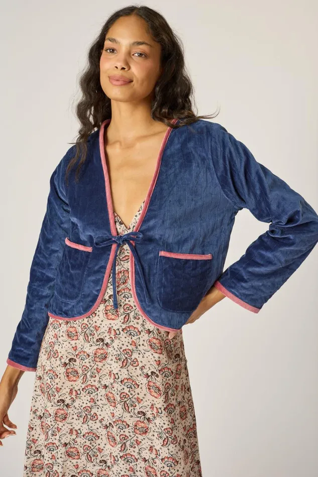 Women Natalie Martin Tops Saskia Jacket Cotton Velvet Blush