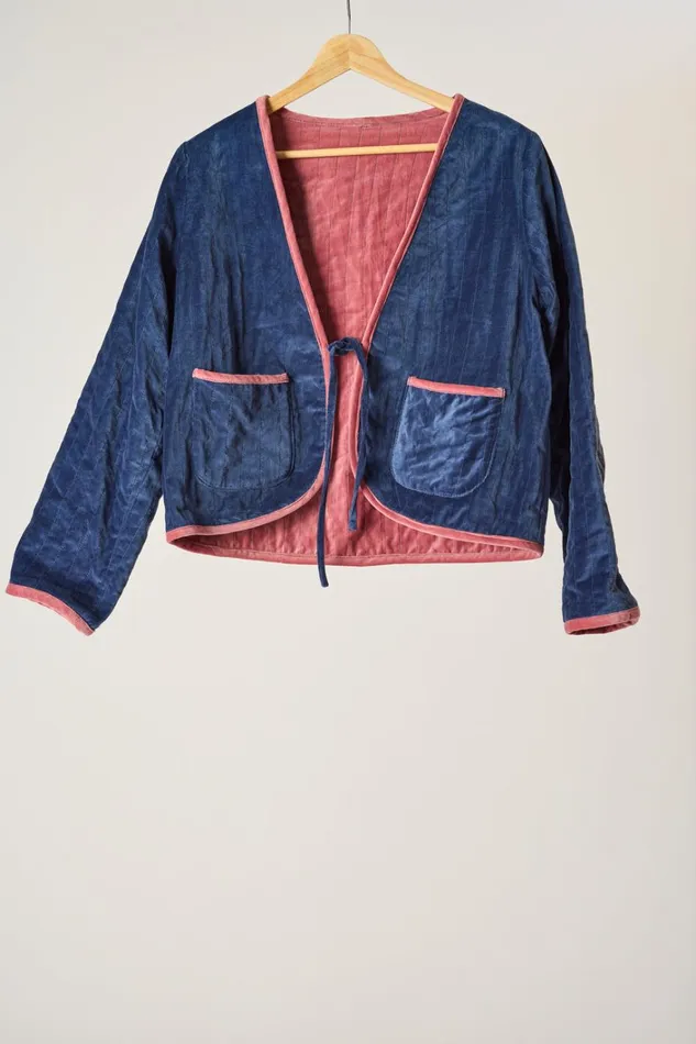 Women Natalie Martin Tops Saskia Jacket Cotton Velvet Blush