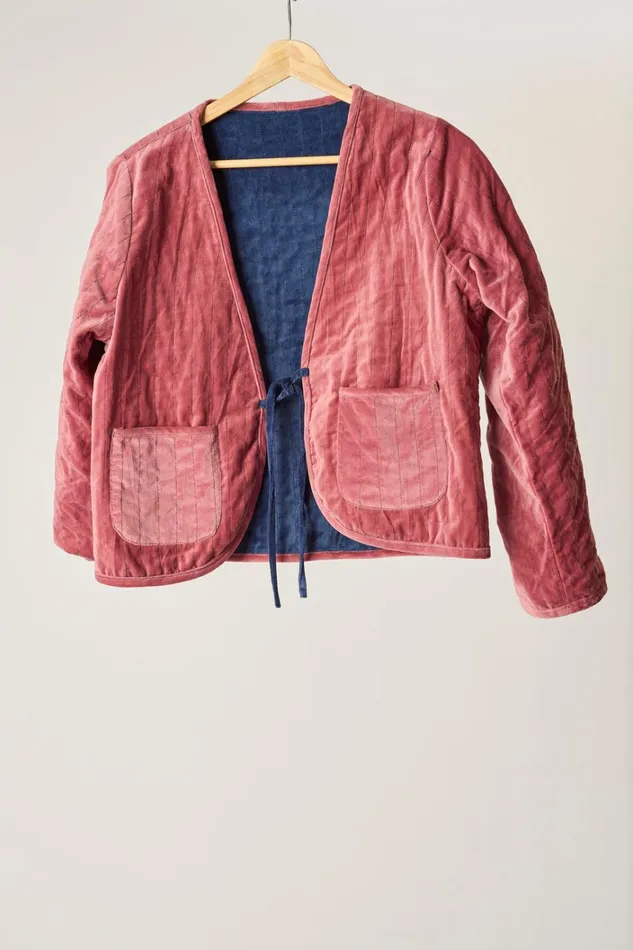 Women Natalie Martin Tops Saskia Jacket Cotton Velvet Blush