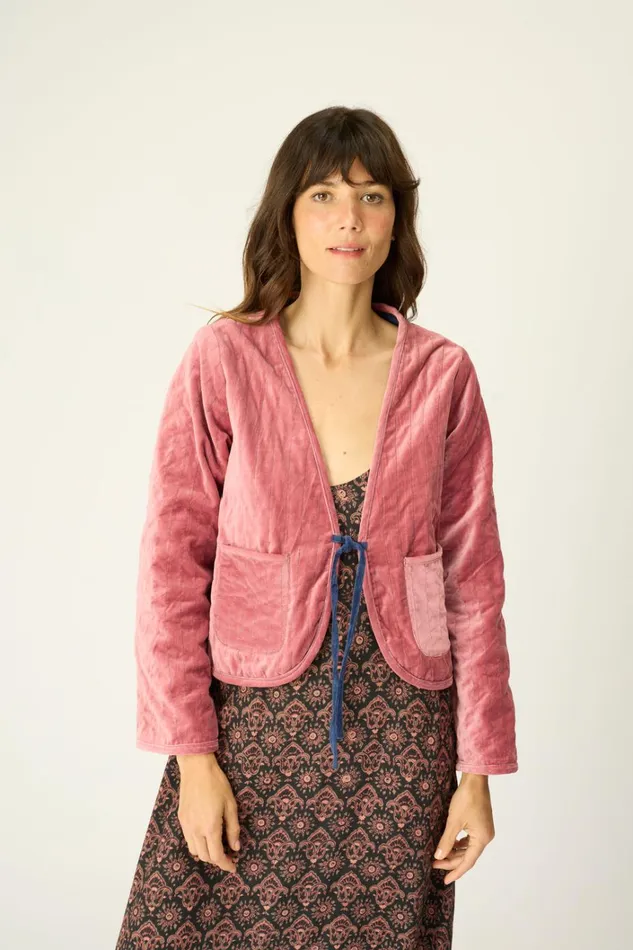 Women Natalie Martin Tops Saskia Jacket Cotton Velvet Blush