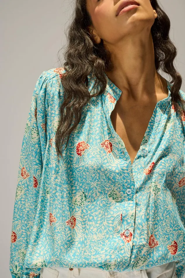 Women Natalie Martin Tops Tolan Shirt Andromeda Turquoise