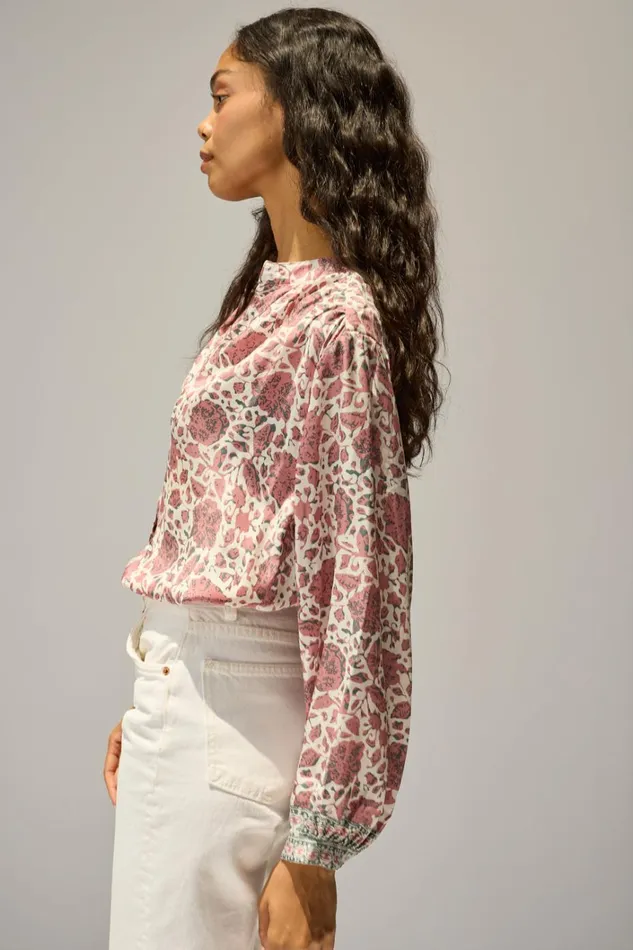 Women Natalie Martin Tops Tolan Shirt Geranium Fig