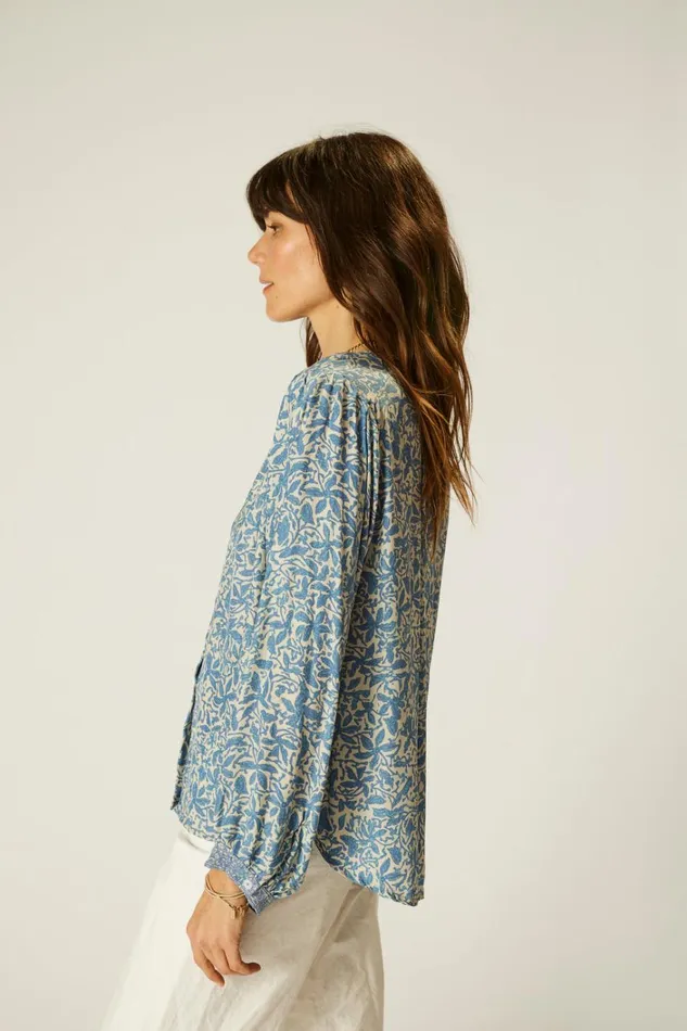 Women Natalie Martin Tops Tolan Shirt Gloriosa Cornflower