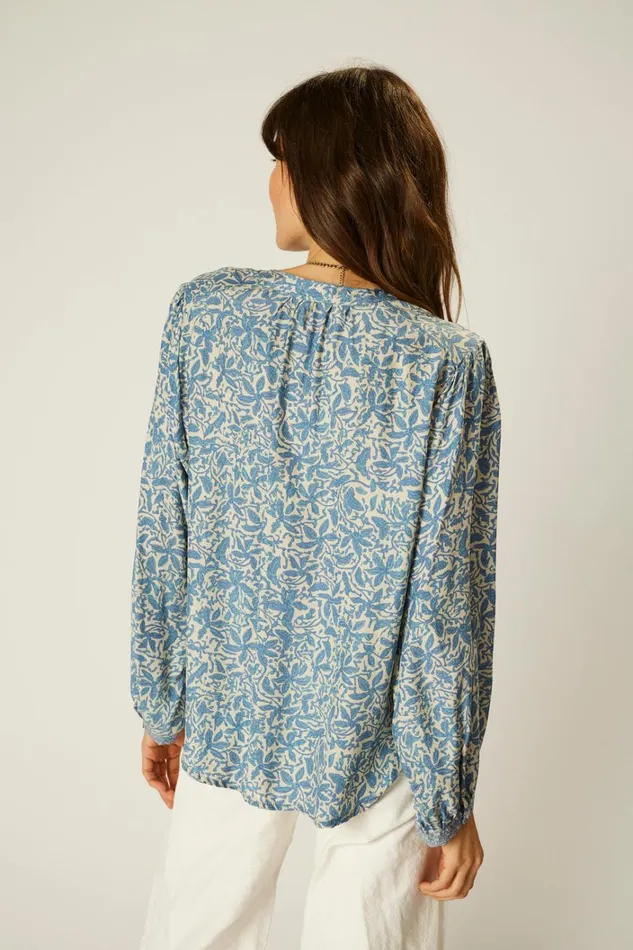 Women Natalie Martin Tops Tolan Shirt Gloriosa Cornflower