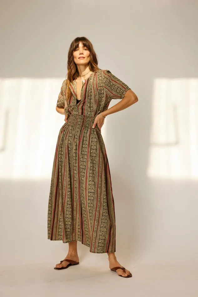 Women Natalie Martin Tops Violet Top Paisley Stripe Black