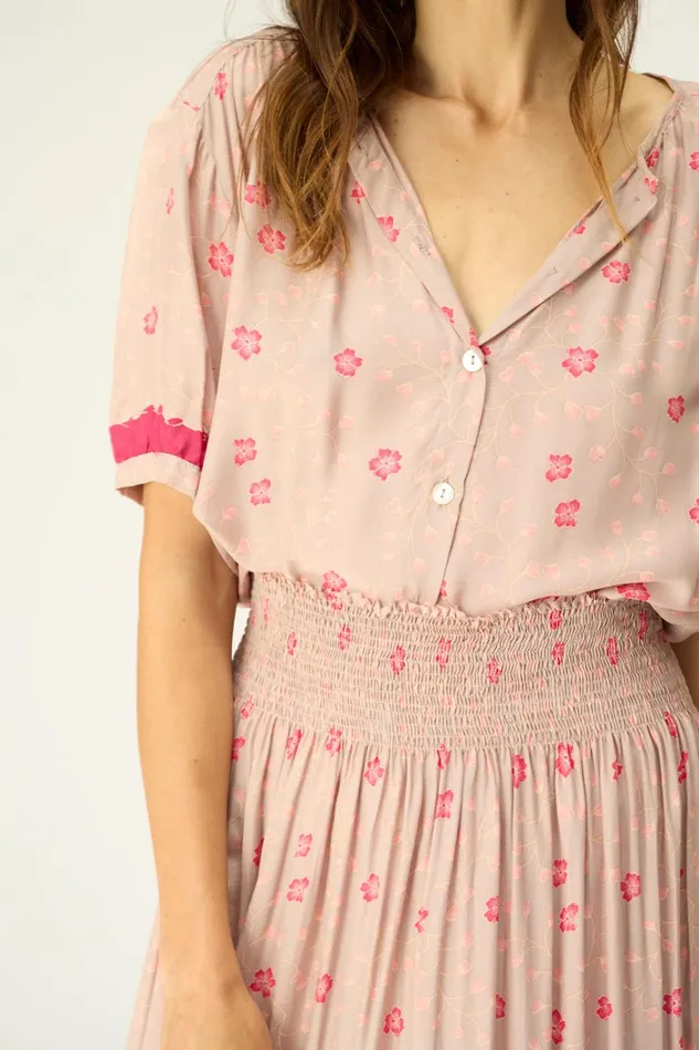 Women Natalie Martin Tops Violet Top Pinwheel Mink Women Natalie Martin Tops Violet Top Pinwheel Mink