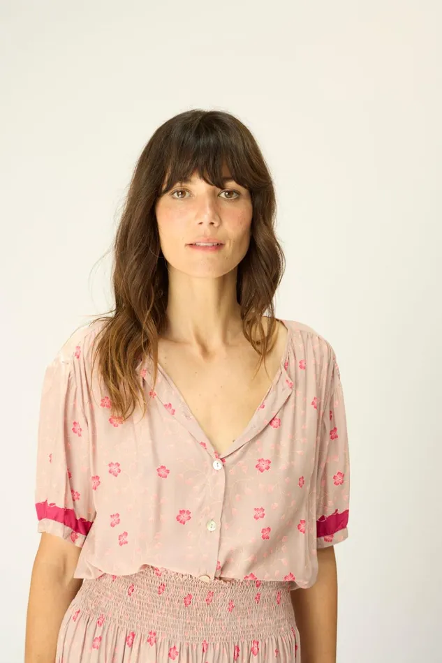 Women Natalie Martin Tops Violet Top Pinwheel Mink Women Natalie Martin Tops Violet Top Pinwheel Mink
