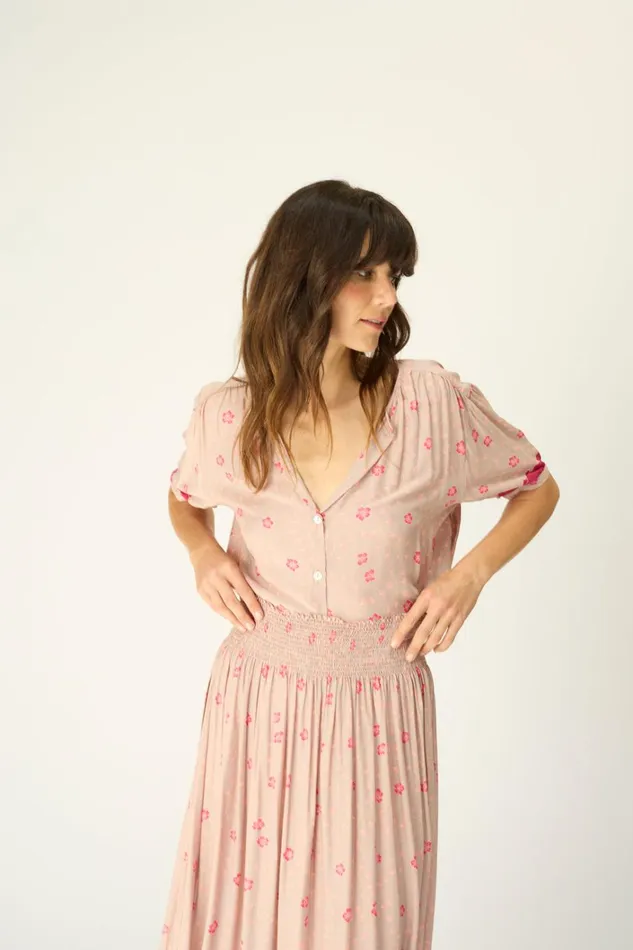 Women Natalie Martin Tops Violet Top Pinwheel Mink Women Natalie Martin Tops Violet Top Pinwheel Mink