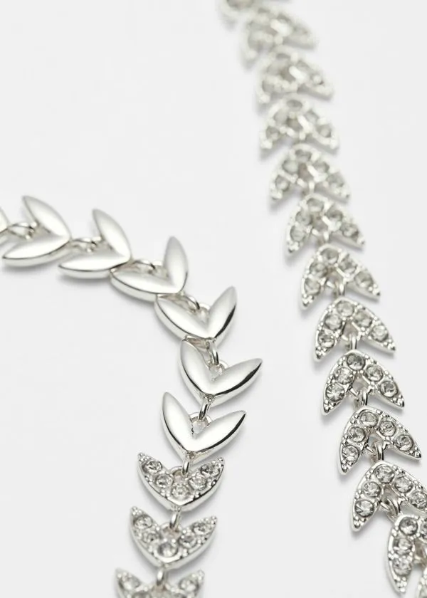Women Necklaces and Other Stories Leaf Chain Necklace Silver