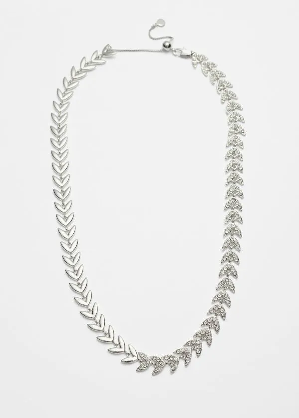 Women Necklaces and Other Stories Leaf Chain Necklace Silver