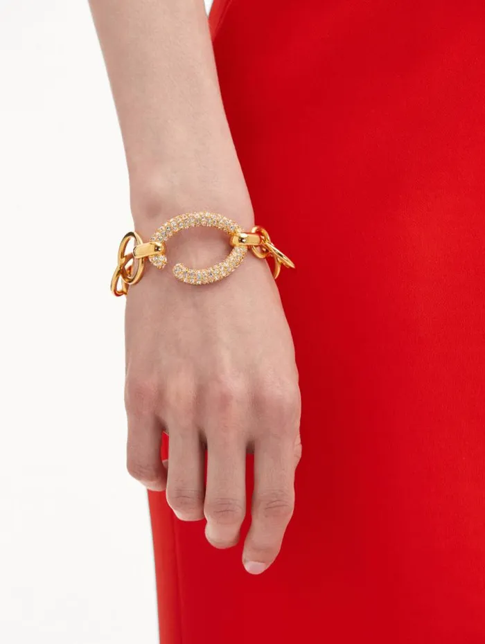 Women Oscar De La Renta Bracelets Pav O ChainLink Bracelet Gold Women Oscar De La Renta Bracelets Pav O ChainLink Bracelet Gold