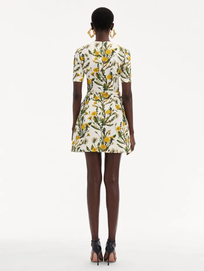 Women Oscar De La Renta Dresses Dandelion Cotton Cloqu Dress Yellow Ivory Women Oscar De La Renta Dresses Dandelion Cotton Cloqu Dress Yellow Ivory