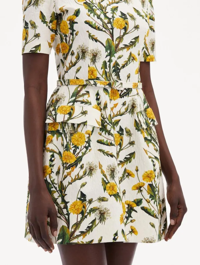 Women Oscar De La Renta Dresses Dandelion Cotton Cloqu Dress Yellow Ivory Women Oscar De La Renta Dresses Dandelion Cotton Cloqu Dress Yellow Ivory
