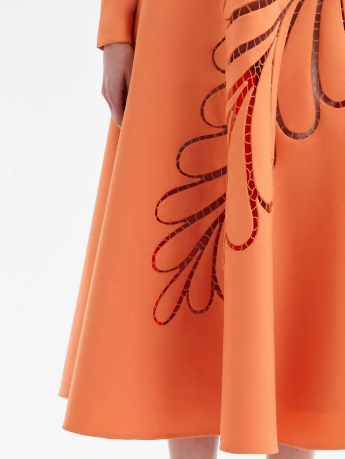 Women Oscar De La Renta Dresses Fern Cutout Midi Dress Apricot Women Oscar De La Renta Dresses Fern Cutout Midi Dress Apricot