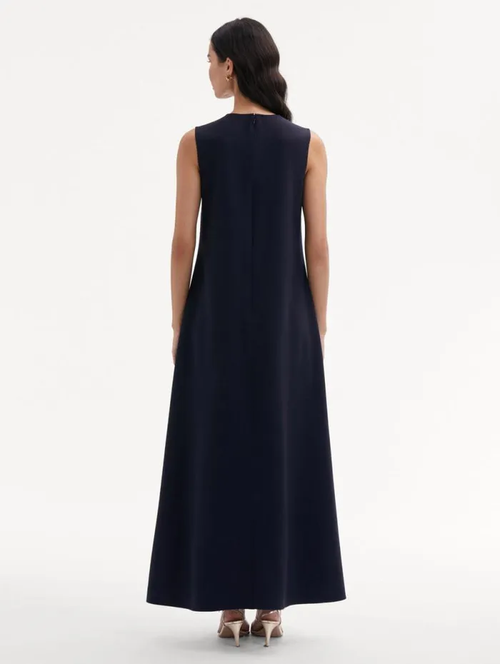 Women Oscar De La Renta Dresses Marbled Tulip Maxi Dress Navy Red Women Oscar De La Renta Dresses Marbled Tulip Maxi Dress Navy Red