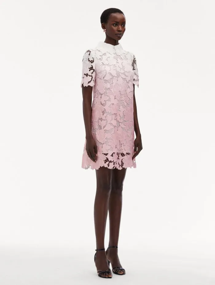 Women Oscar De La Renta Dresses Ombr Peony Guipure Shift Dress Soft Pink