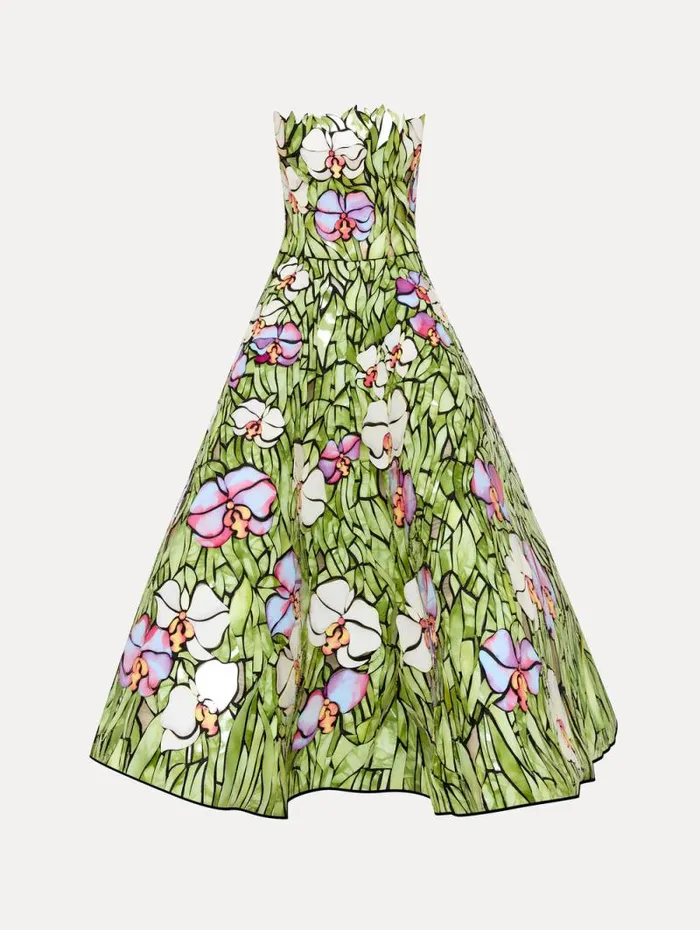 Women Oscar De La Renta Dresses Orchid Mosaic Cocktail Dress Multi
