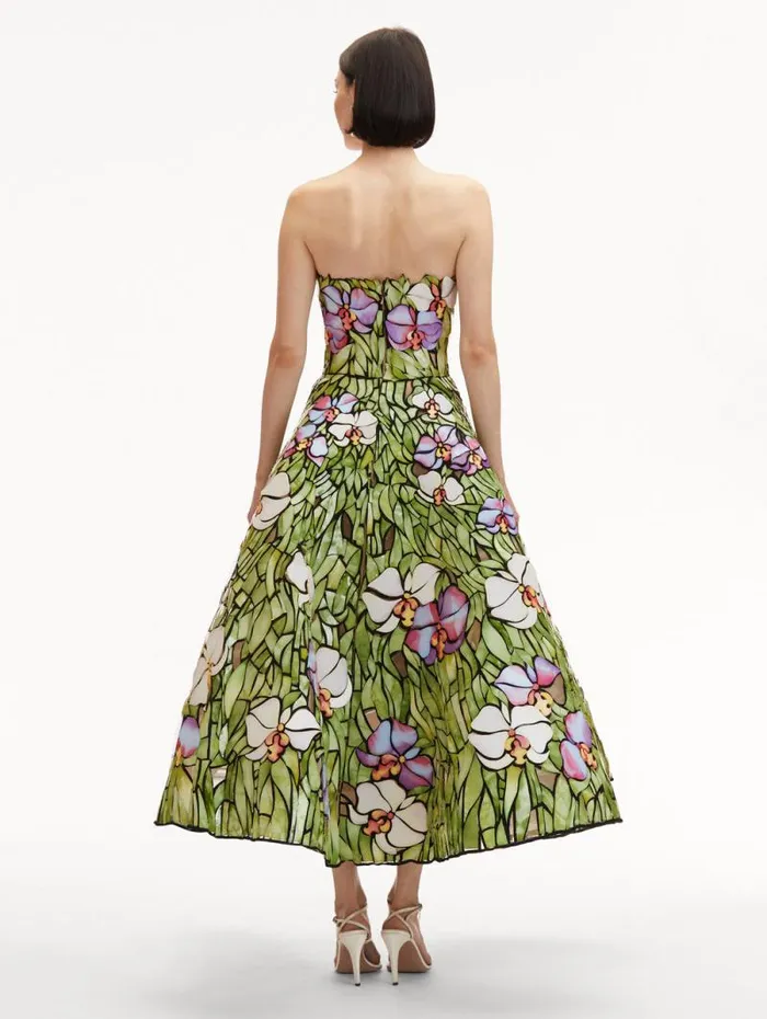 Women Oscar De La Renta Dresses Orchid Mosaic Cocktail Dress Multi Women Oscar De La Renta Dresses Orchid Mosaic Cocktail Dress Multi