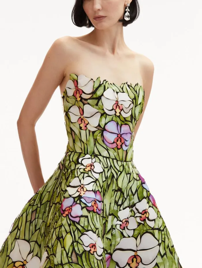 Women Oscar De La Renta Dresses Orchid Mosaic Cocktail Dress Multi Women Oscar De La Renta Dresses Orchid Mosaic Cocktail Dress Multi
