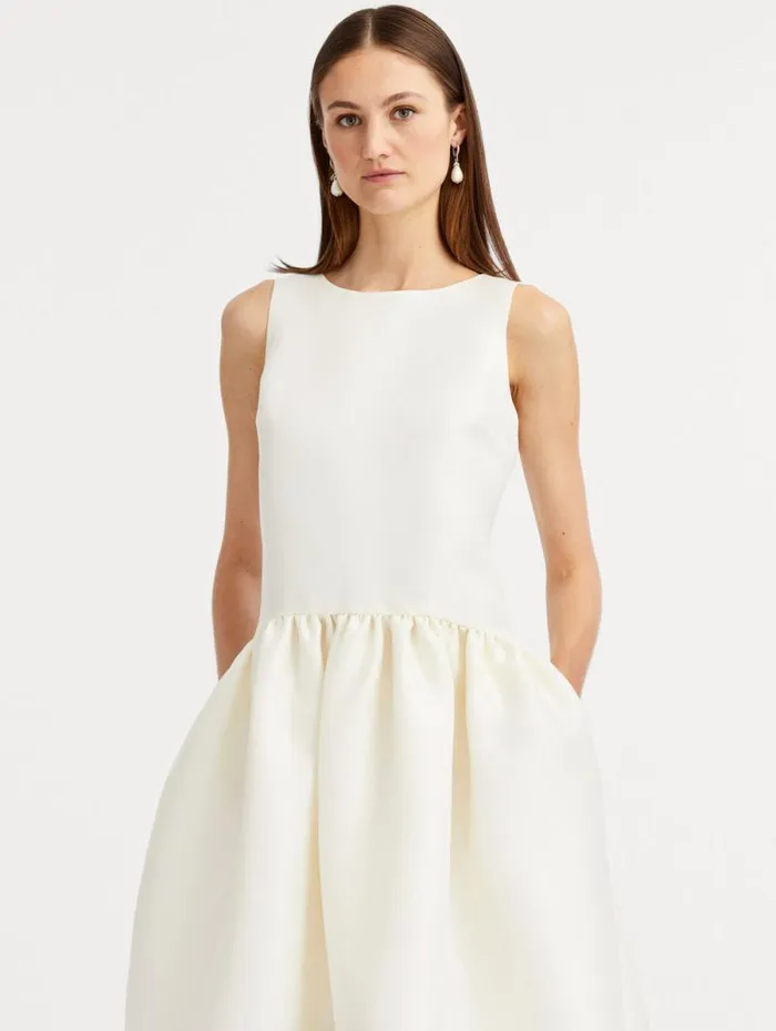 Women Oscar De La Renta Dresses Silk Drop Waist Cocktail Dress Ivory Women Oscar De La Renta Dresses Silk Drop Waist Cocktail Dress Ivory
