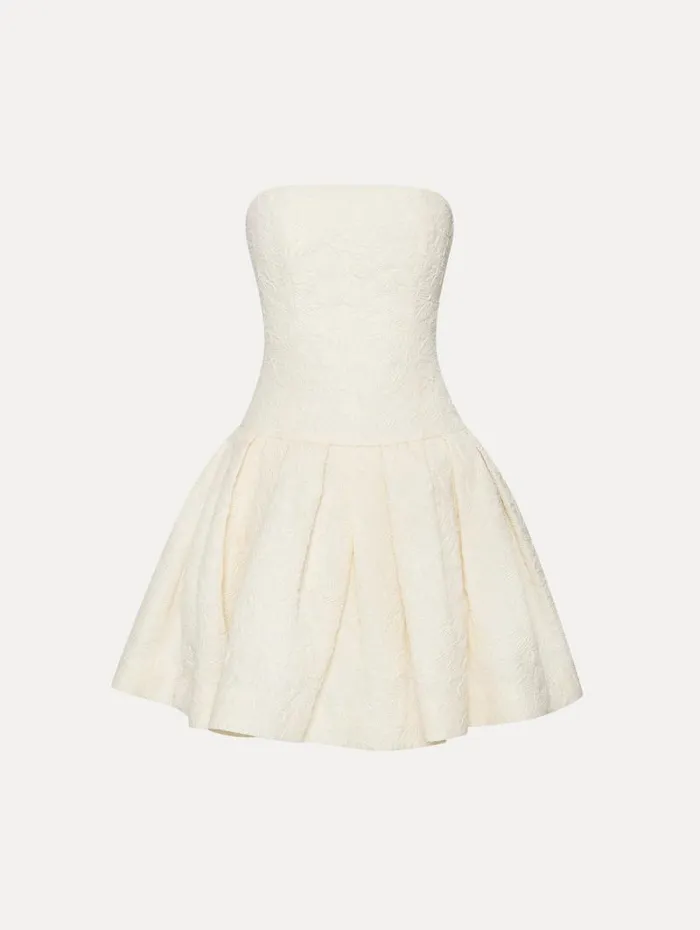 Women Oscar De La Renta Dresses Textured Floral Cloqu CapeBack Dress Ivory