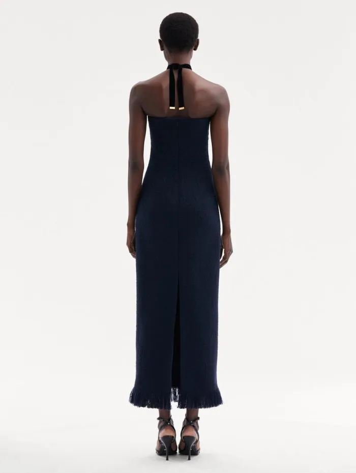 Women Oscar De La Renta Dresses Tweed Tea Length Cocktail Dress Navy Women Oscar De La Renta Dresses Tweed Tea Length Cocktail Dress Navy