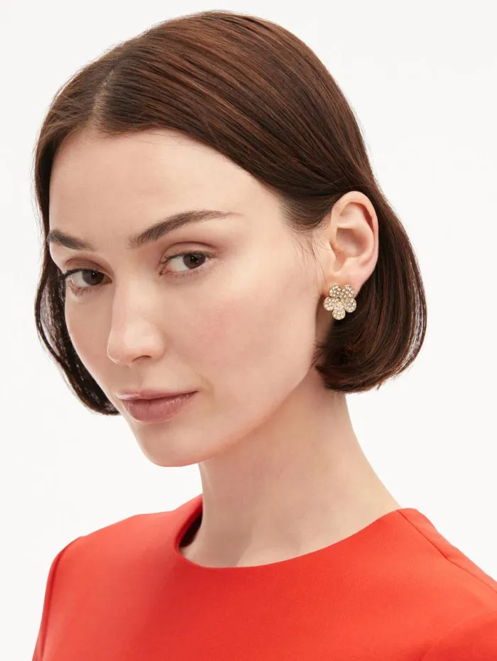 Women Oscar De La Renta Earrings Crystal Flower Stud Earrings Crystal Women Oscar De La Renta Earrings Crystal Flower Stud Earrings Crystal