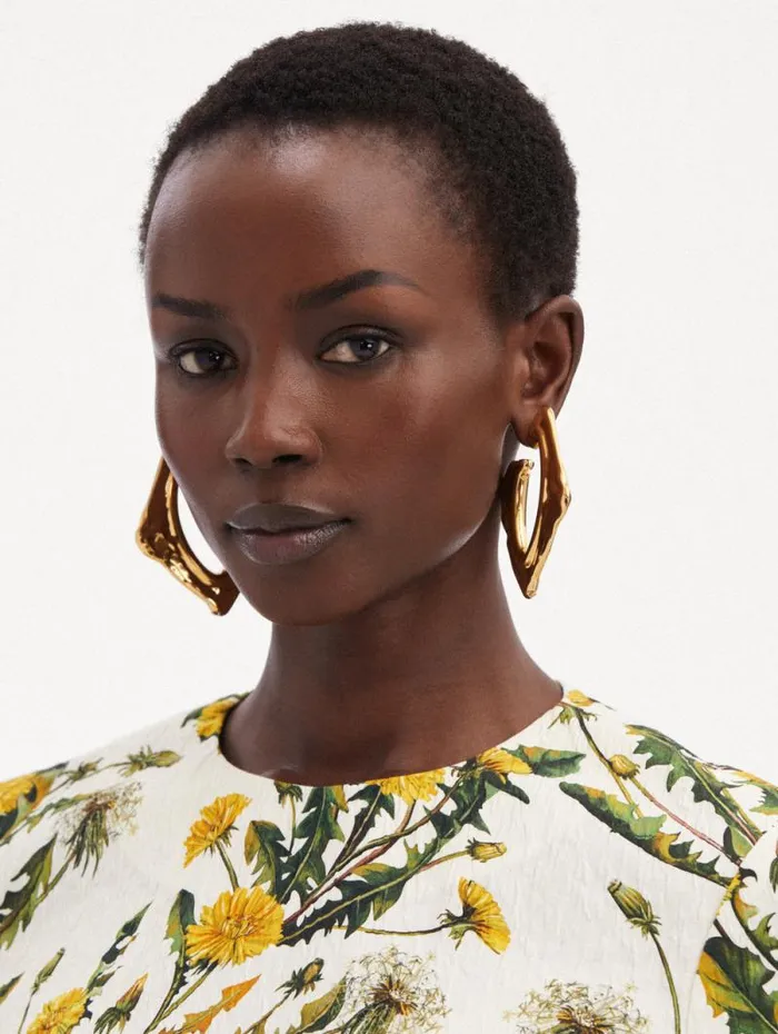 Women Oscar De La Renta Earrings Large Abstract O Hoop Earrings Gold Women Oscar De La Renta Earrings Large Abstract O Hoop Earrings Gold
