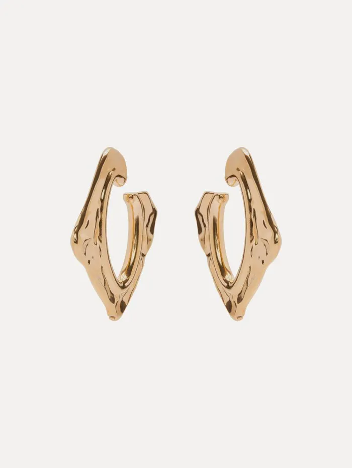 Women Oscar De La Renta Earrings Large Abstract O Hoop Earrings Gold Women Oscar De La Renta Earrings Large Abstract O Hoop Earrings Gold