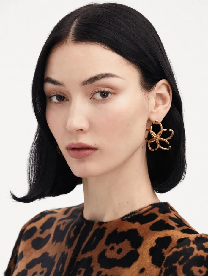 Women Oscar De La Renta Earrings Large O Flower Earrings Gold Women Oscar De La Renta Earrings Large O Flower Earrings Gold