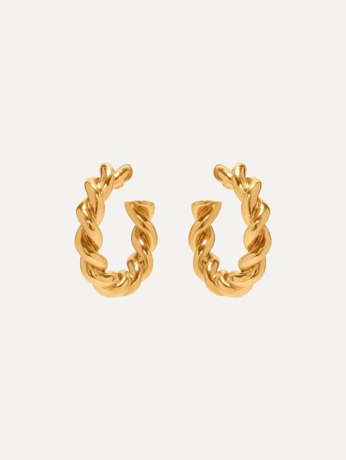 Women Oscar De La Renta Earrings Large Rope Hoop Earrings Gold
