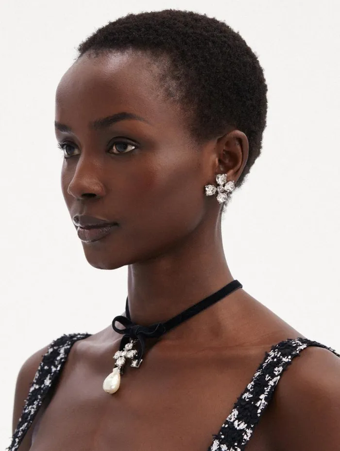 Women Oscar De La Renta Earrings Small Clover Earrings Crystal Women Oscar De La Renta Earrings Small Clover Earrings Crystal