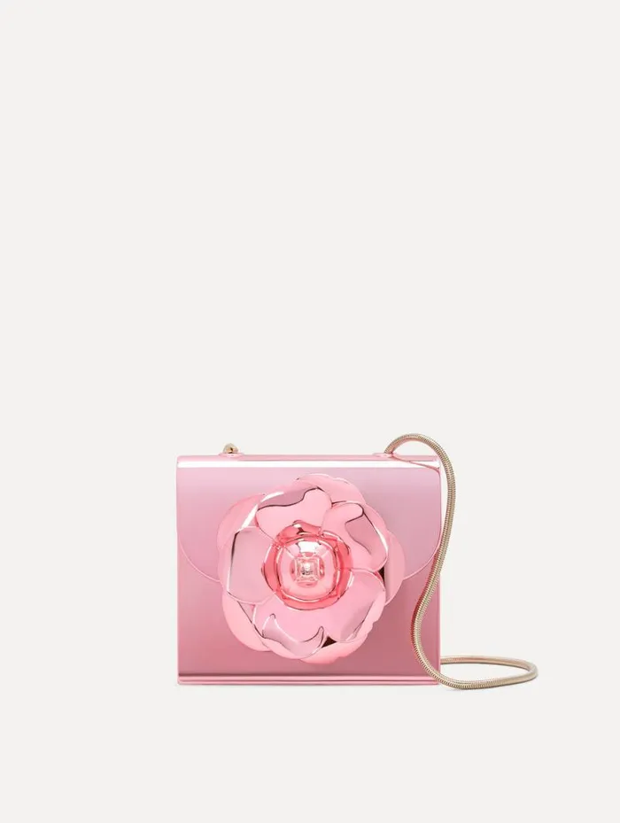Women Oscar De La Renta Handbags 3D Printed Nano TRO Bag Rose