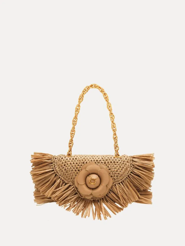 Women Oscar De La Renta Handbags Raffia Fringe TRO Bag Natural Women Oscar De La Renta Handbags Raffia Fringe TRO Bag Natural