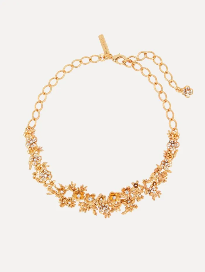 Women Oscar De La Renta Necklaces Flower Garden Necklace Gold