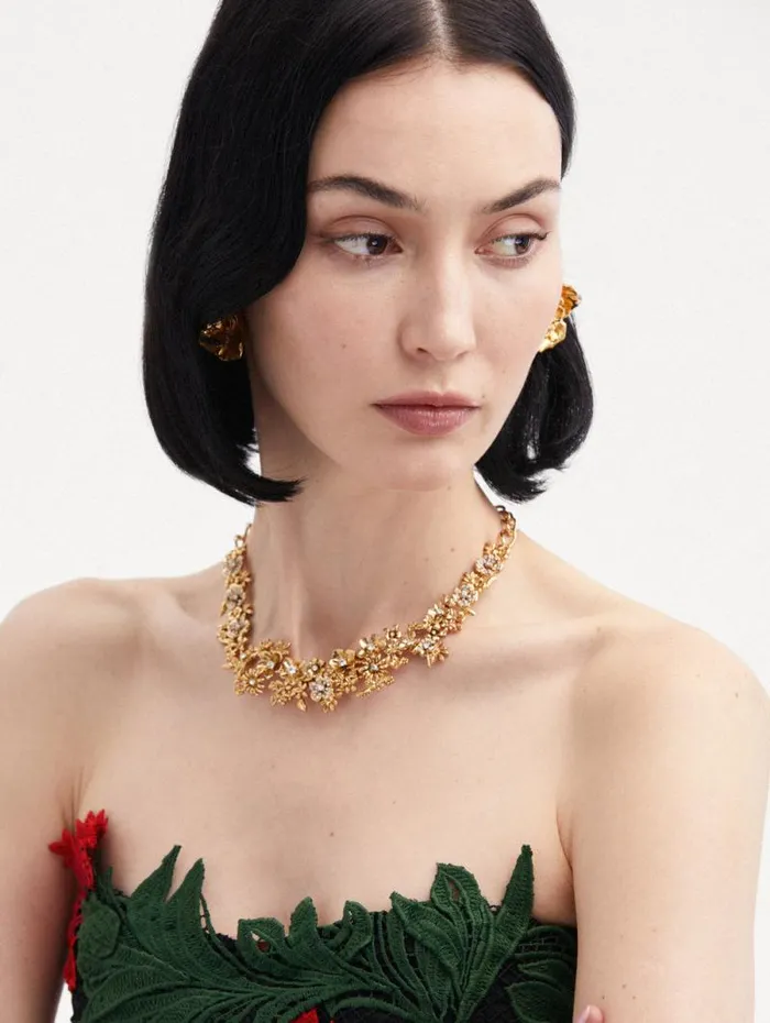 Women Oscar De La Renta Necklaces Flower Garden Necklace Gold Women Oscar De La Renta Necklaces Flower Garden Necklace Gold