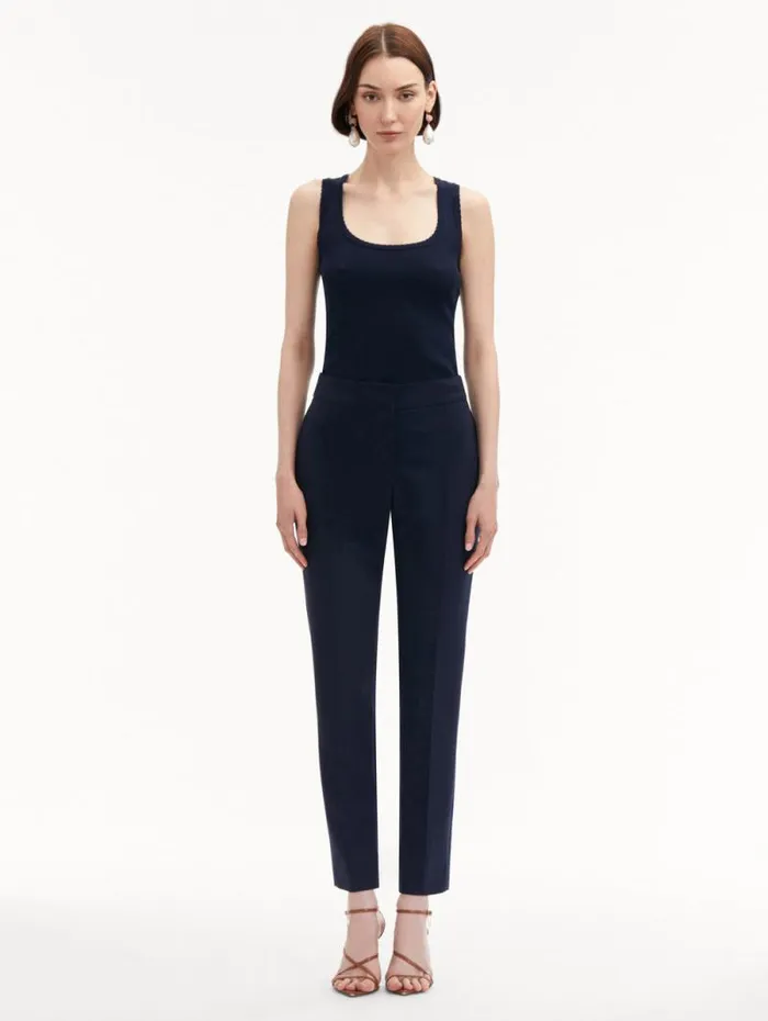 Women Oscar De La Renta Pants and Skirts ZipFront Skinny Pant Navy