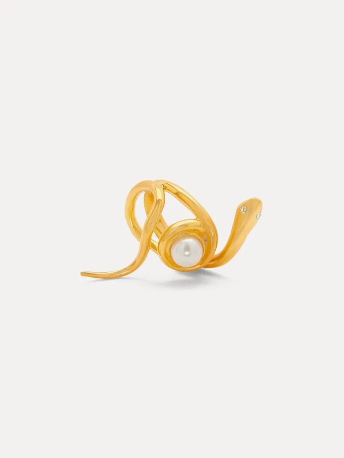 Women Oscar De La Renta Rings Pearl Snake Ring Pearl