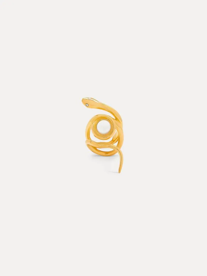 Women Oscar De La Renta Rings Pearl Snake Ring Pearl